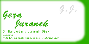geza juranek business card